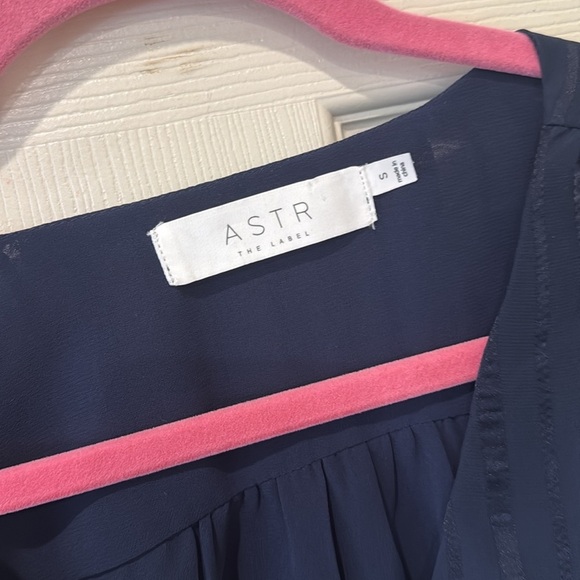 Astr navy striped ruffle dress, small - Picture 4 of 9